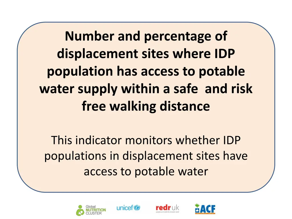 number and percentage of displacement sites where