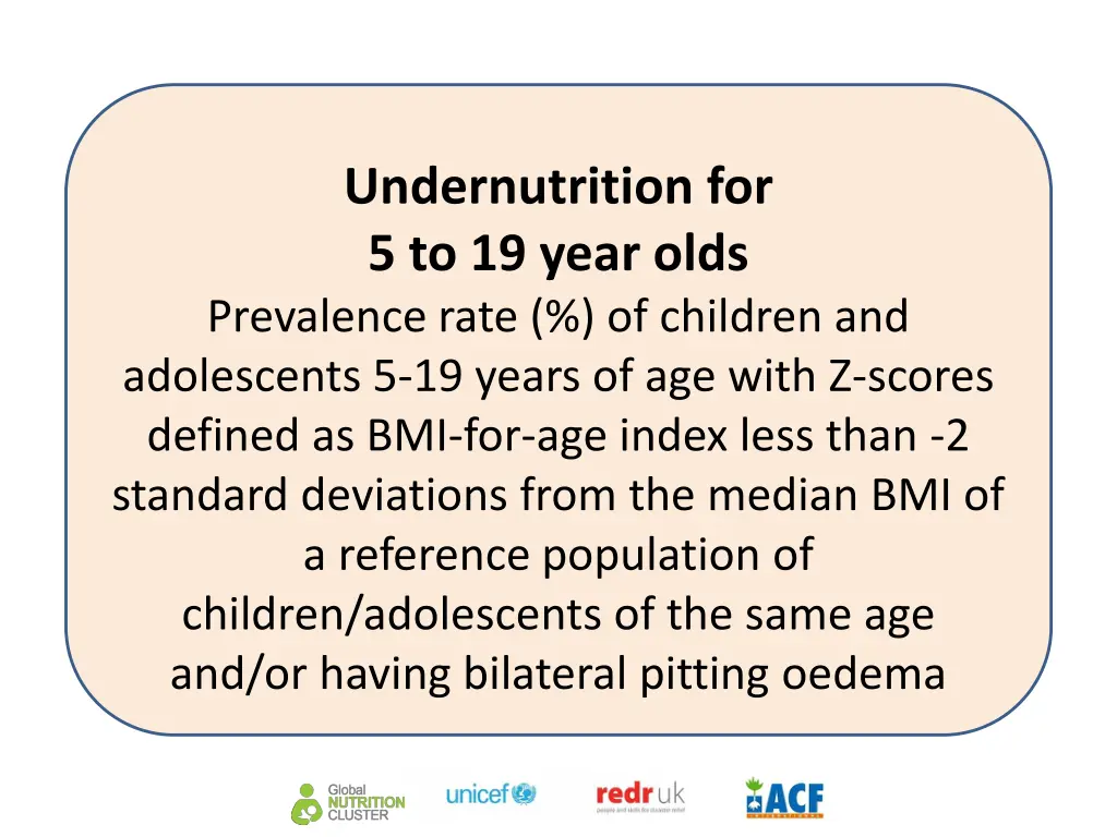 undernutrition for 5 to 19 year olds prevalence