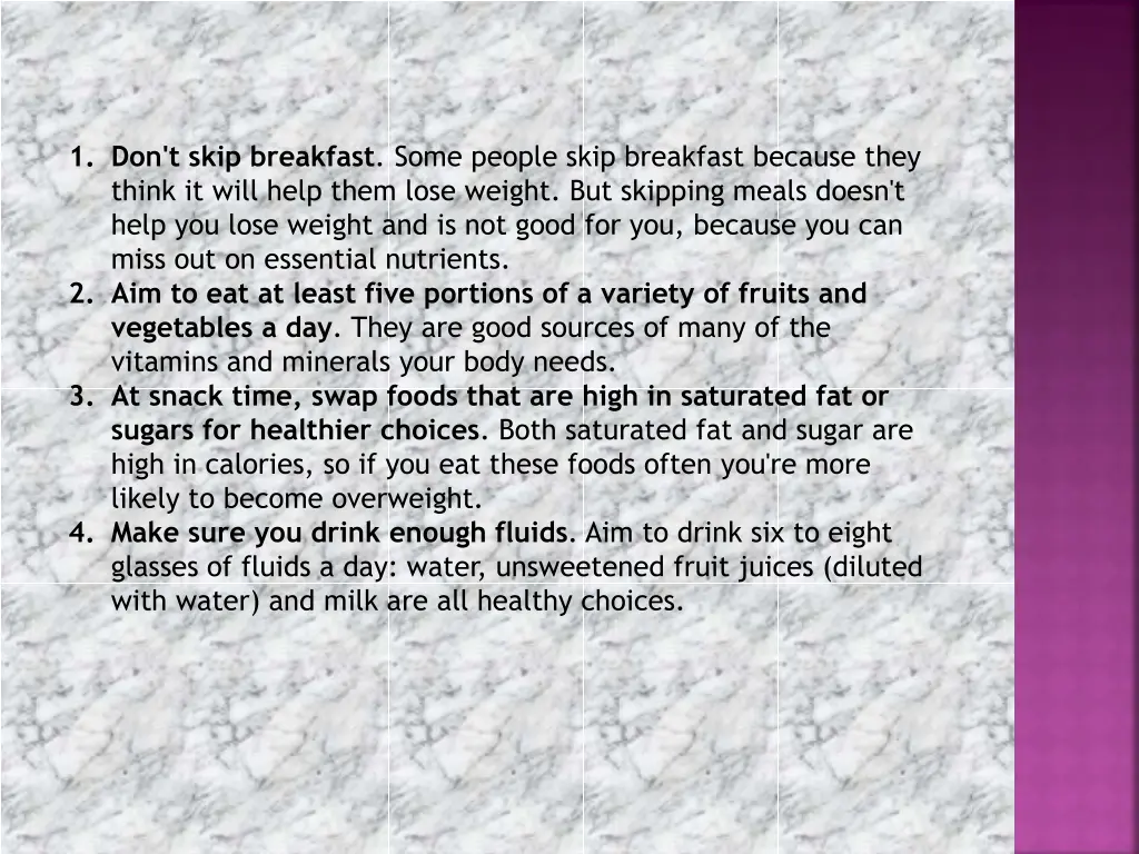 1 don t skip breakfast some people skip breakfast