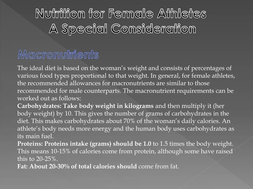 nutrition for female athletes a special