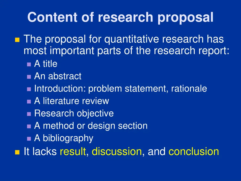 content of research proposal