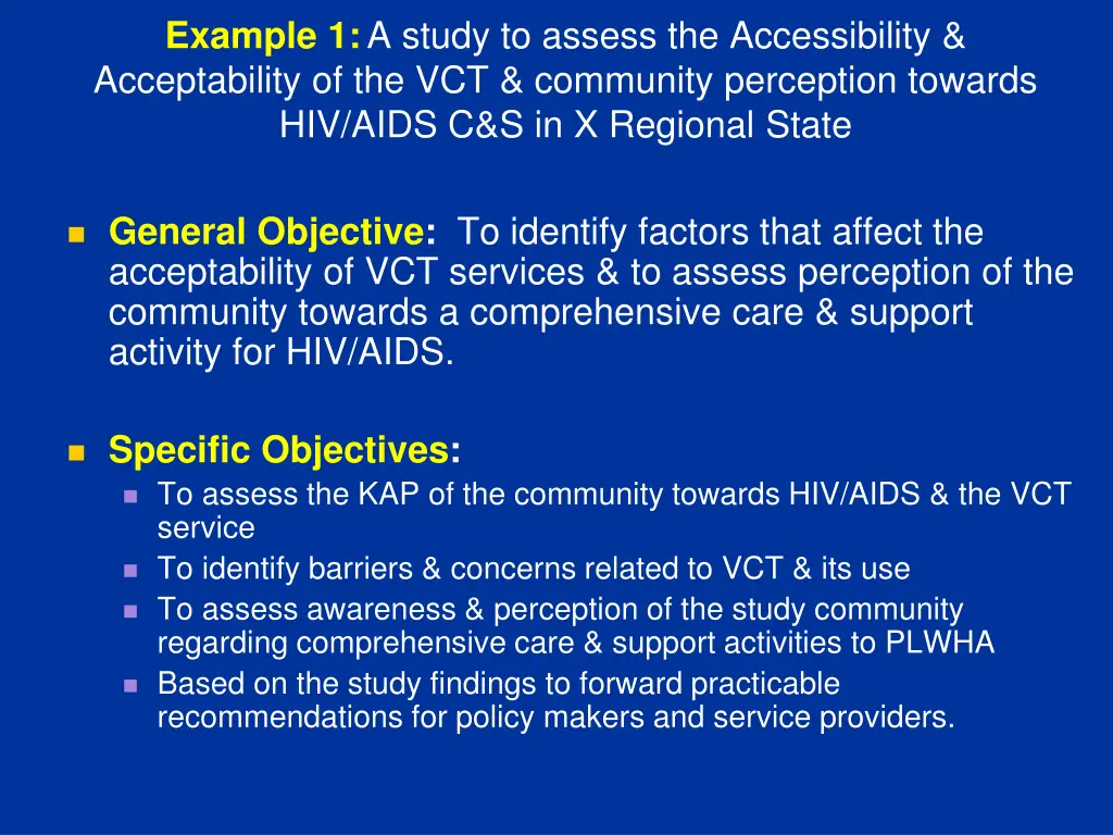 example 1 a study to assess the accessibility