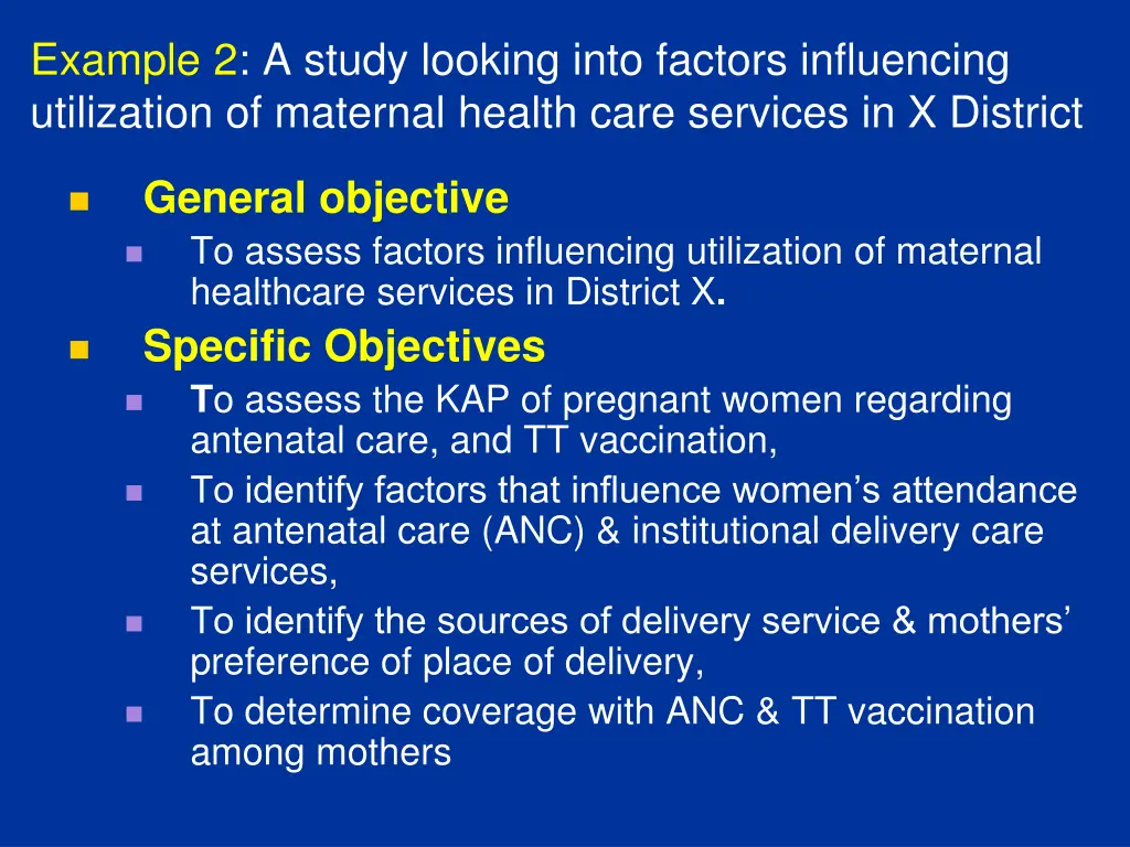 example 2 a study looking into factors