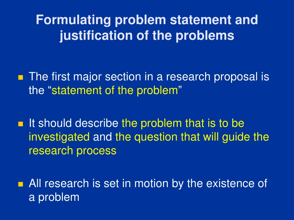 formulating problem statement and justification