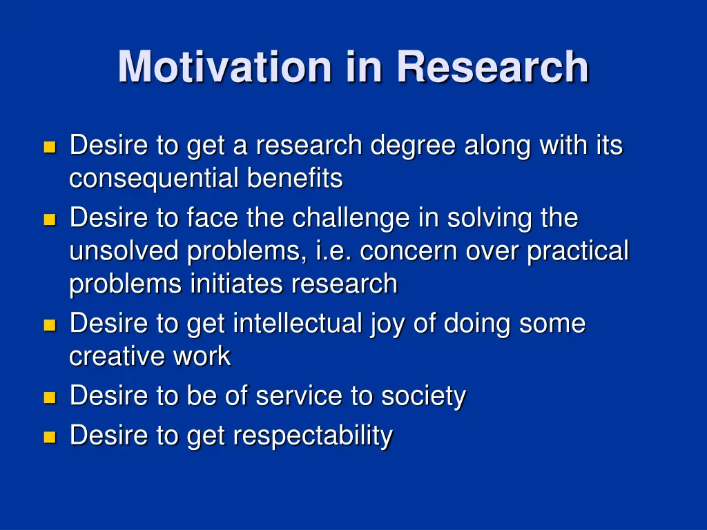 motivation in research