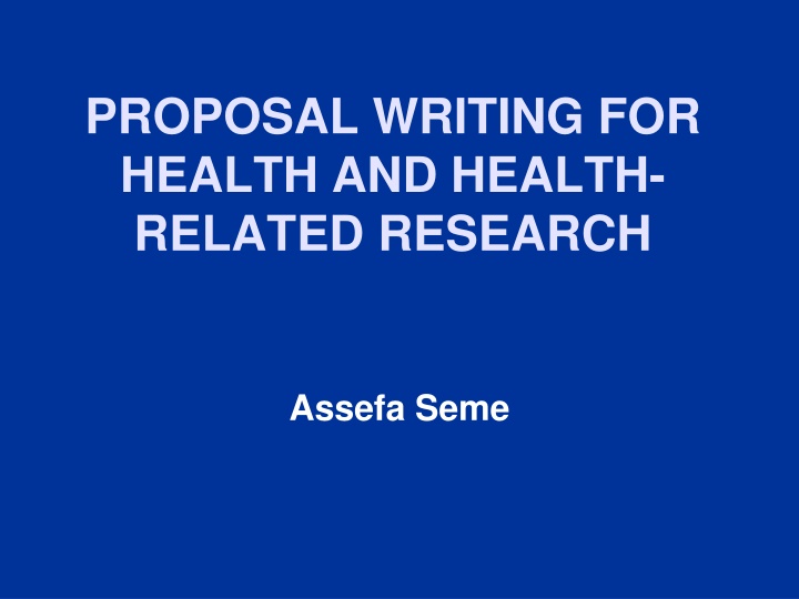 proposal writing for health and health related