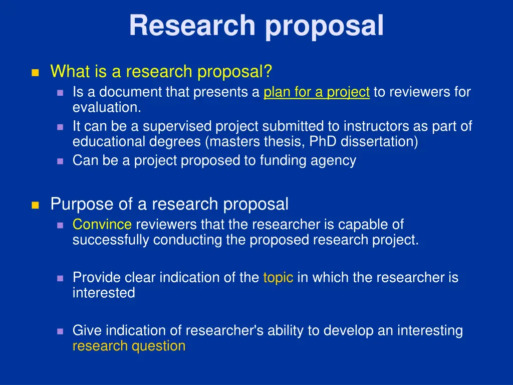 research proposal