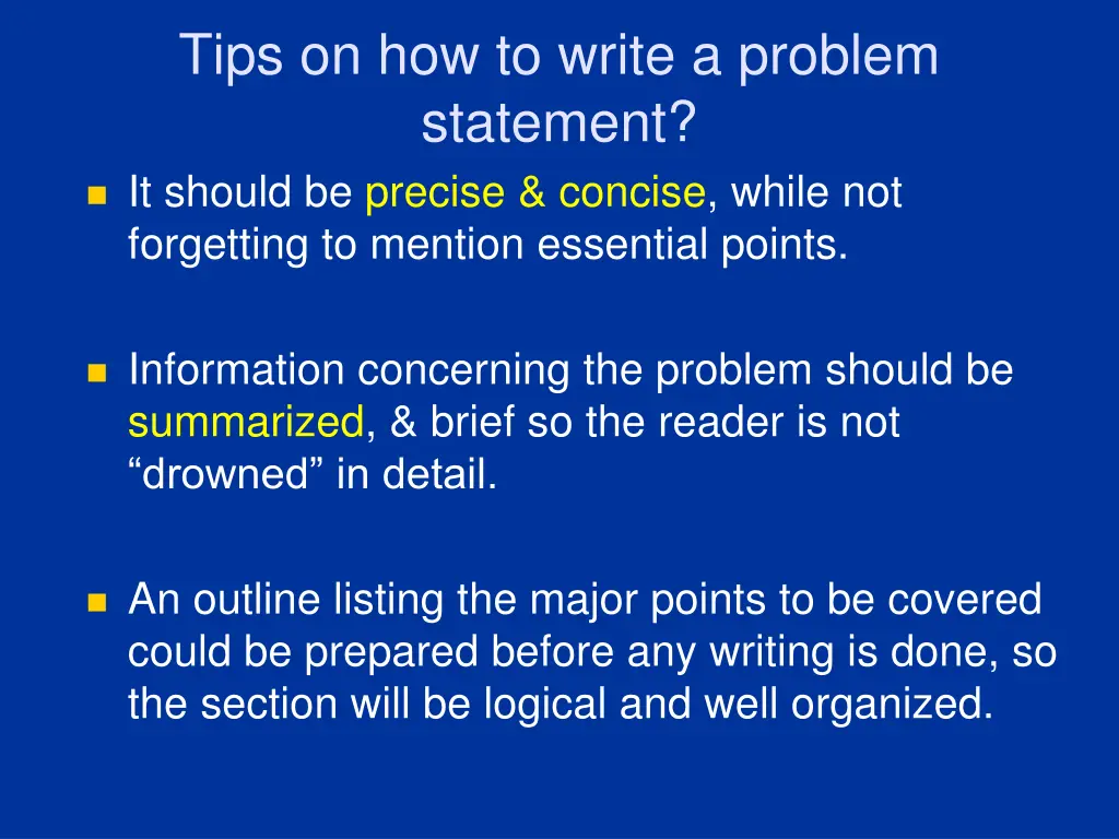 tips on how to write a problem statement