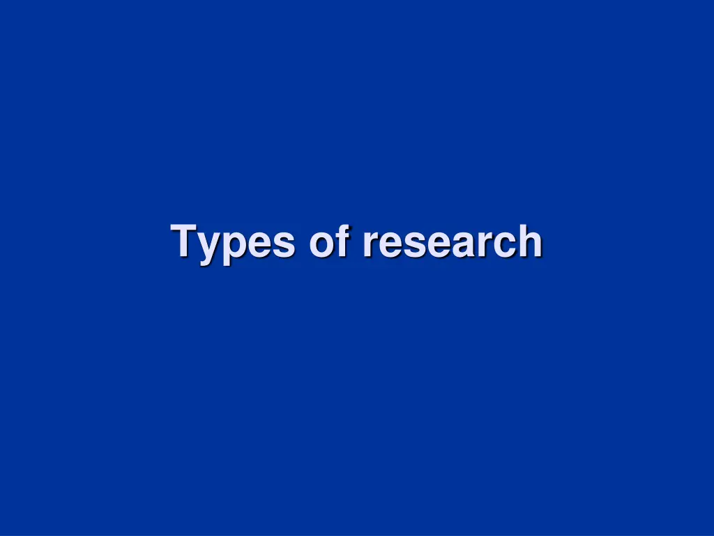 types of research