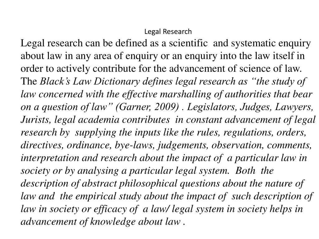 legal research