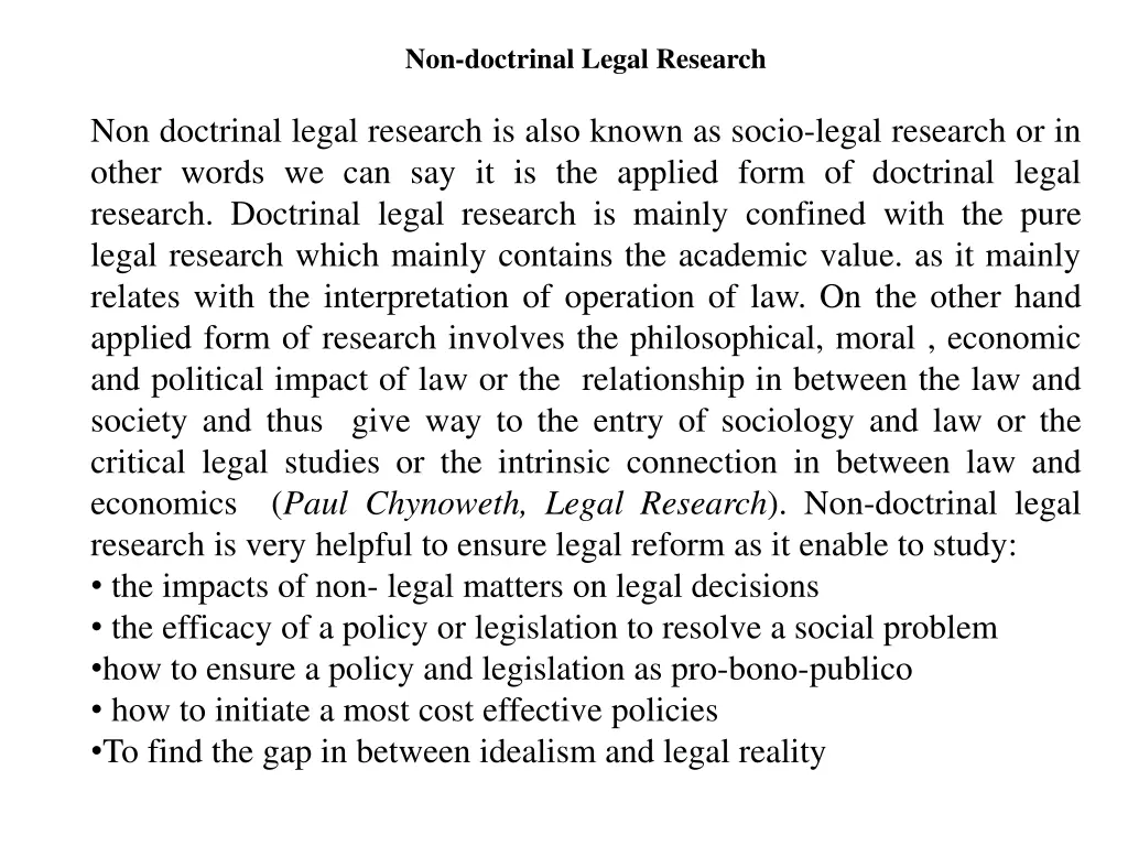 non doctrinal legal research