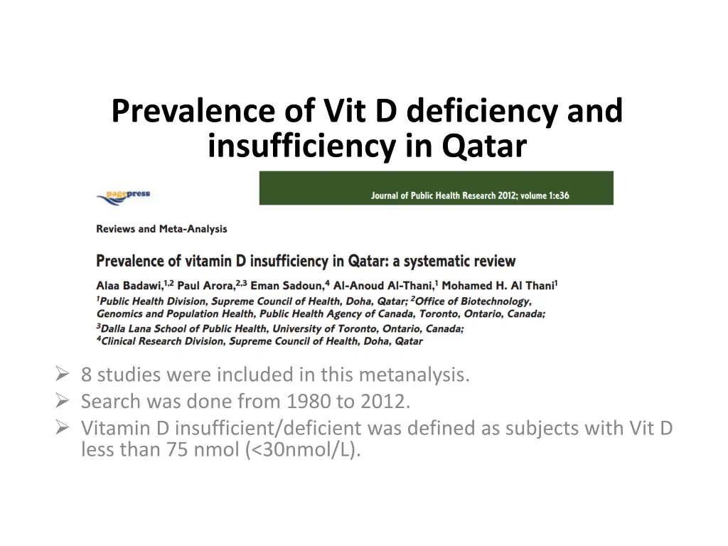 prevalence of vit d deficiency and insufficiency