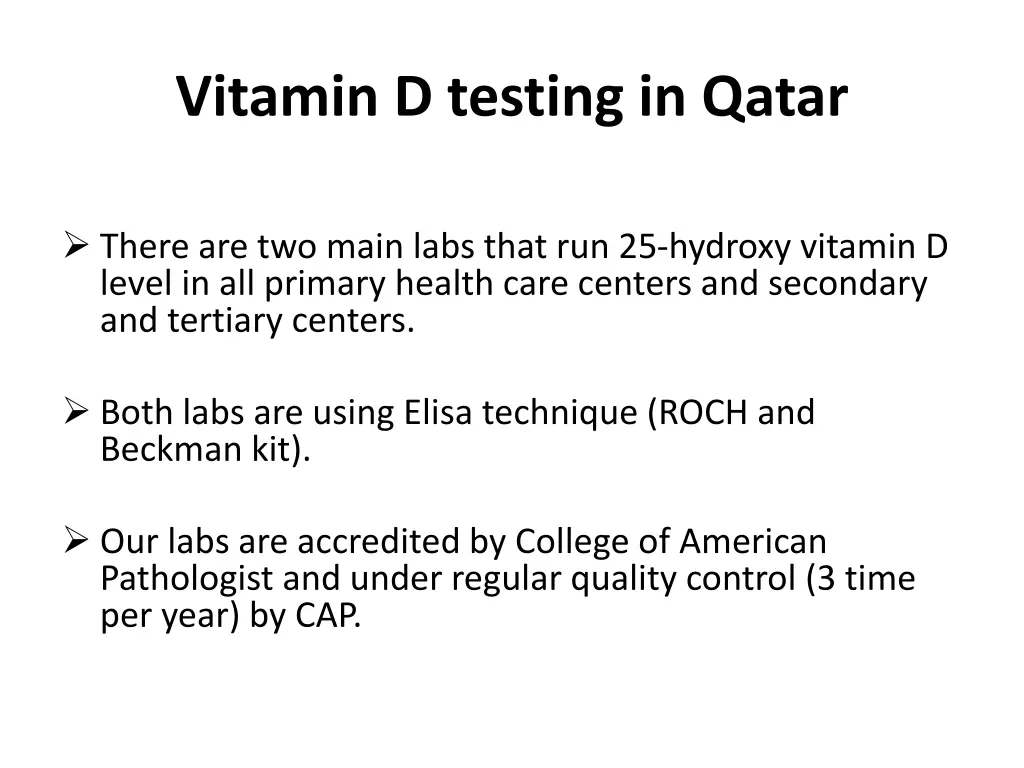 vitamin d testing in qatar