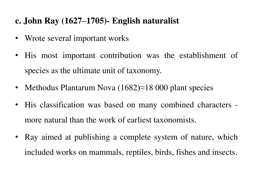 c john ray 1627 1705 english naturalist