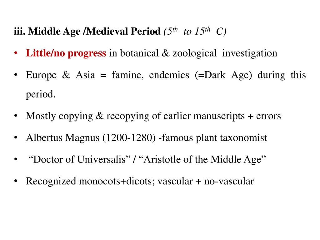 iii middle age medieval period 5 th to 15 th c