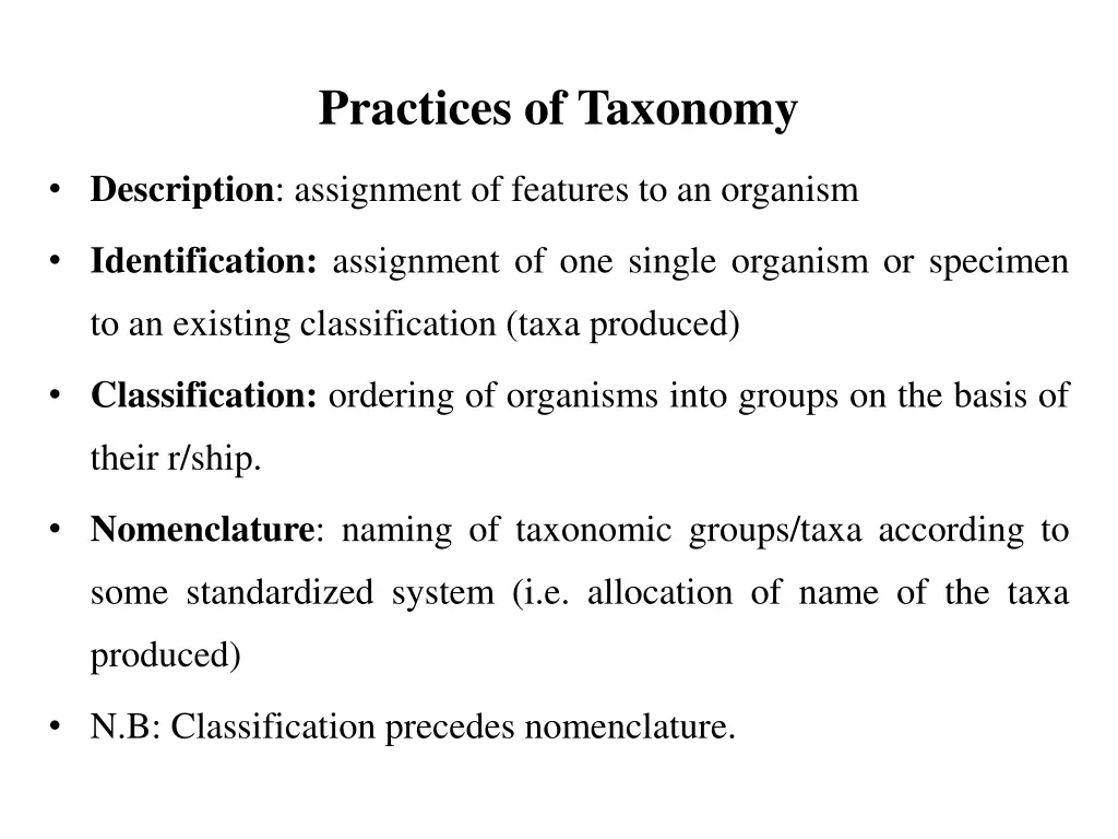 practices of taxonomy