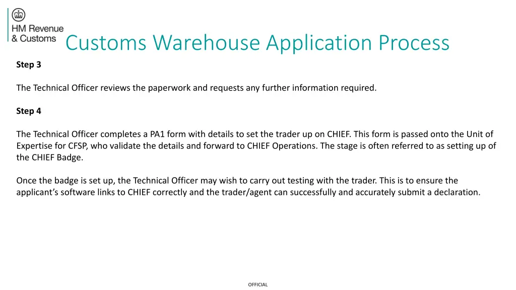 customs warehouse application process 1