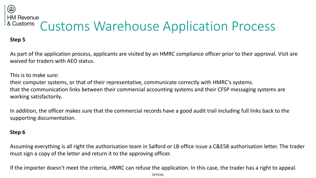 customs warehouse application process 2