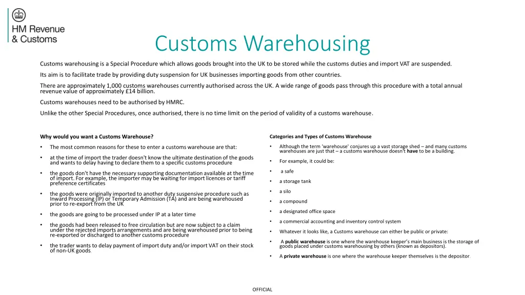 customs warehousing 1