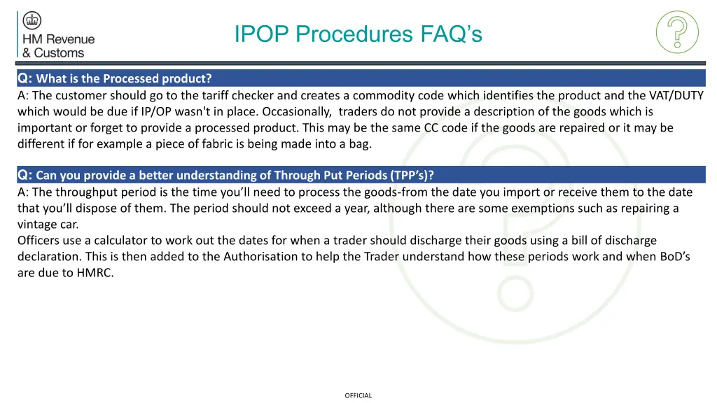 ipop procedures faq s