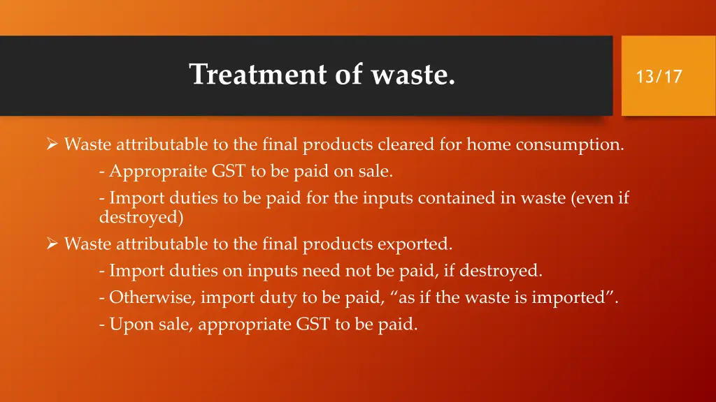 treatment of waste