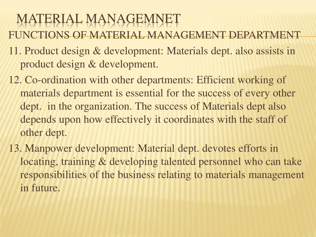 material managemnet functions of material 2