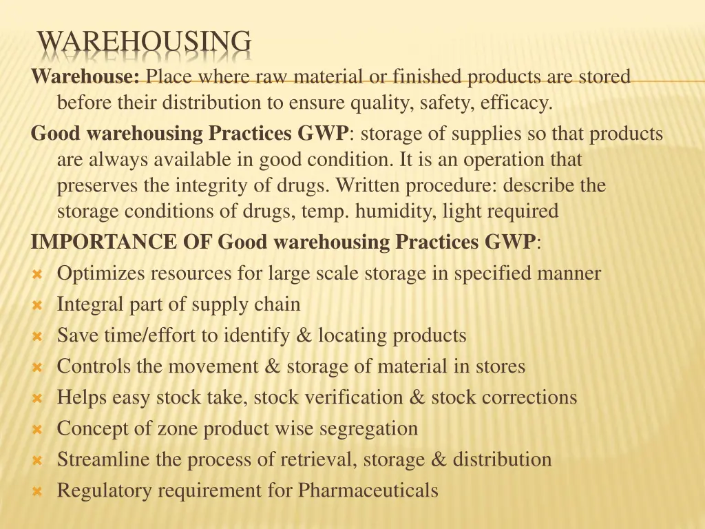 warehousing warehouse place where raw material