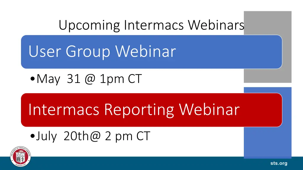 upcoming intermacs webinars