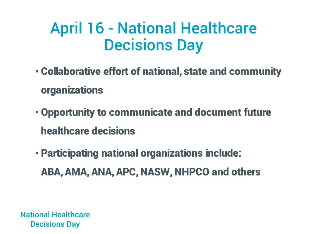 april 16 national healthcare decisions day