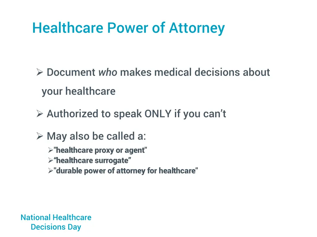 healthcare power of attorney