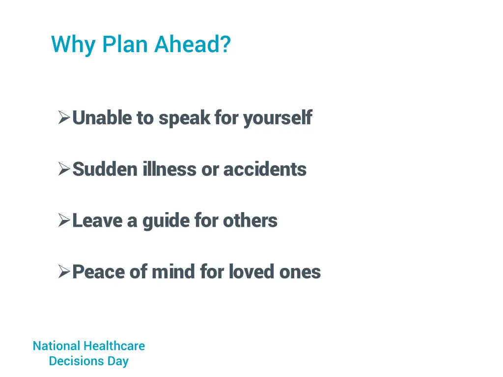 why plan ahead