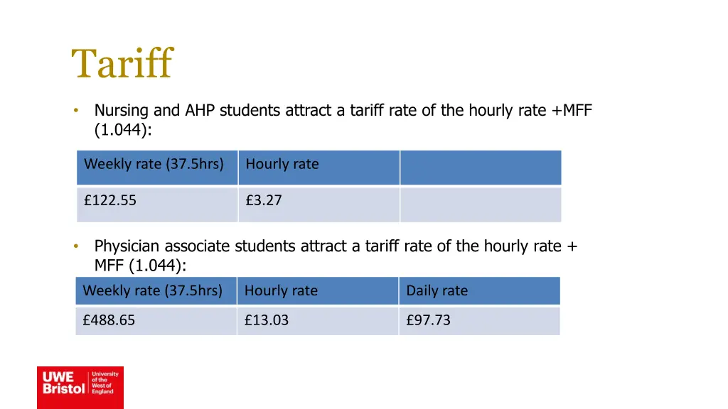 tariff