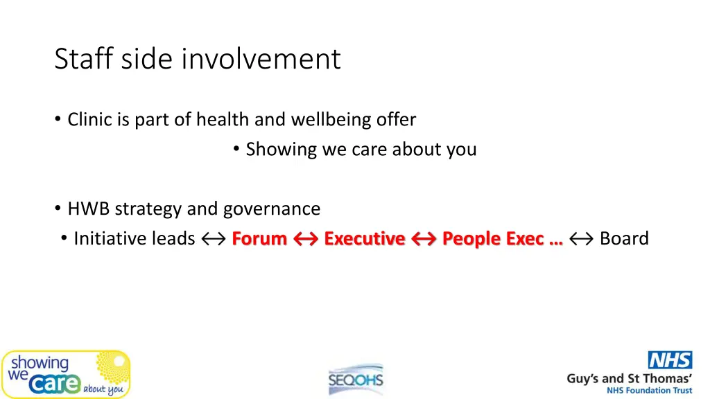 staff side involvement