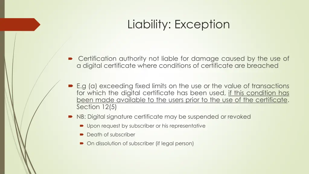 liability exception