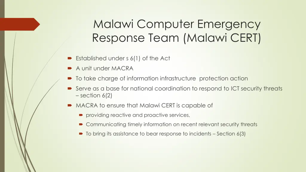 malawi computer emergency response team malawi