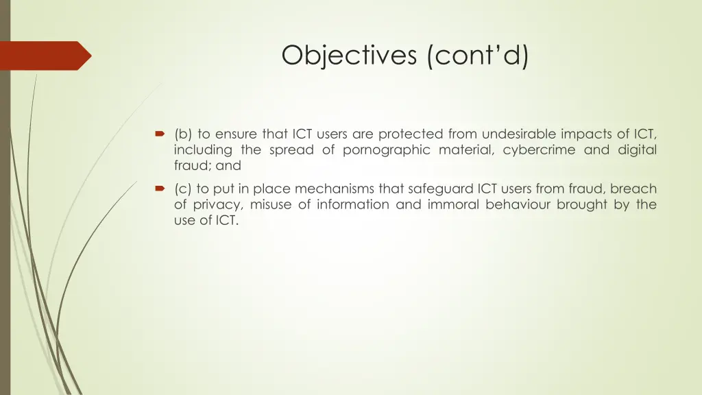 objectives cont d