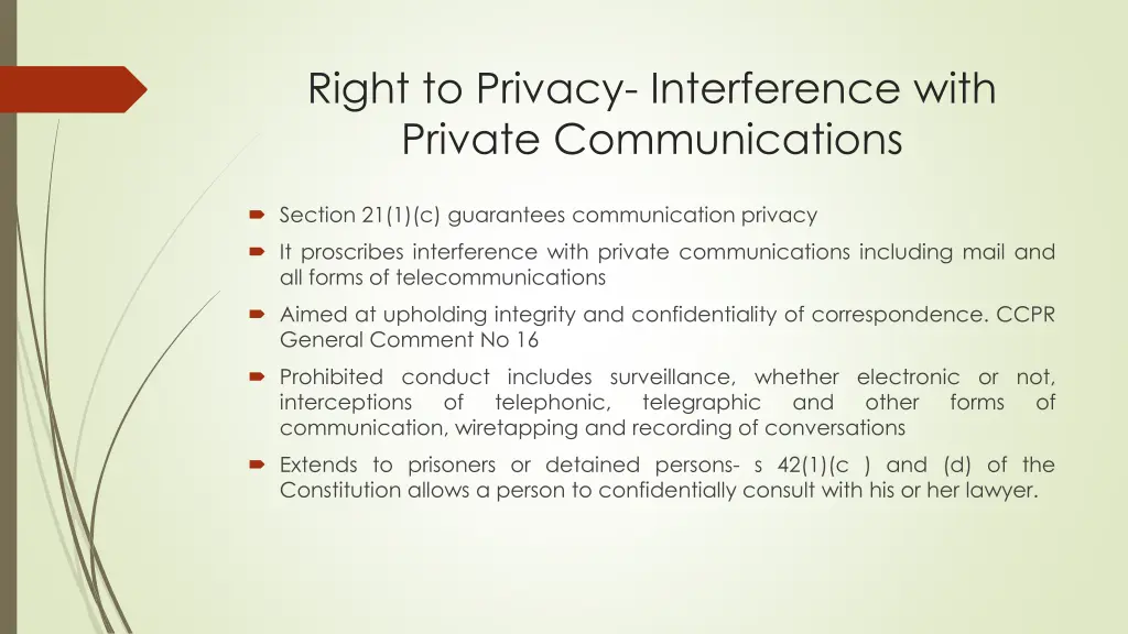 right to privacy interference with private