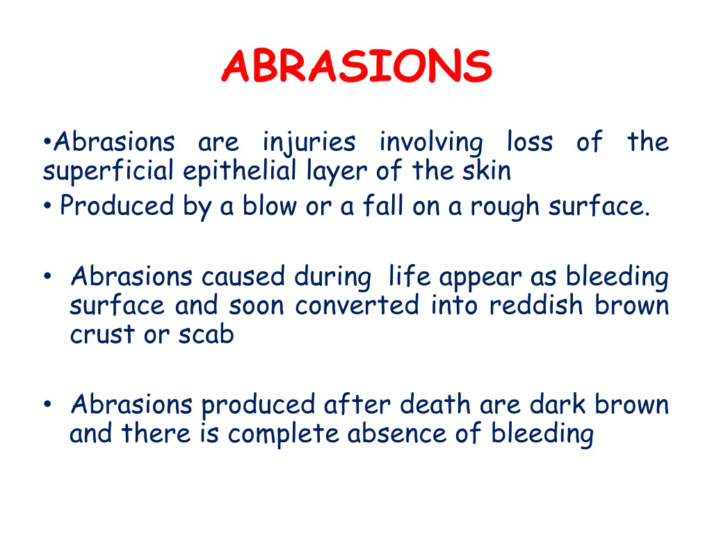 abrasions