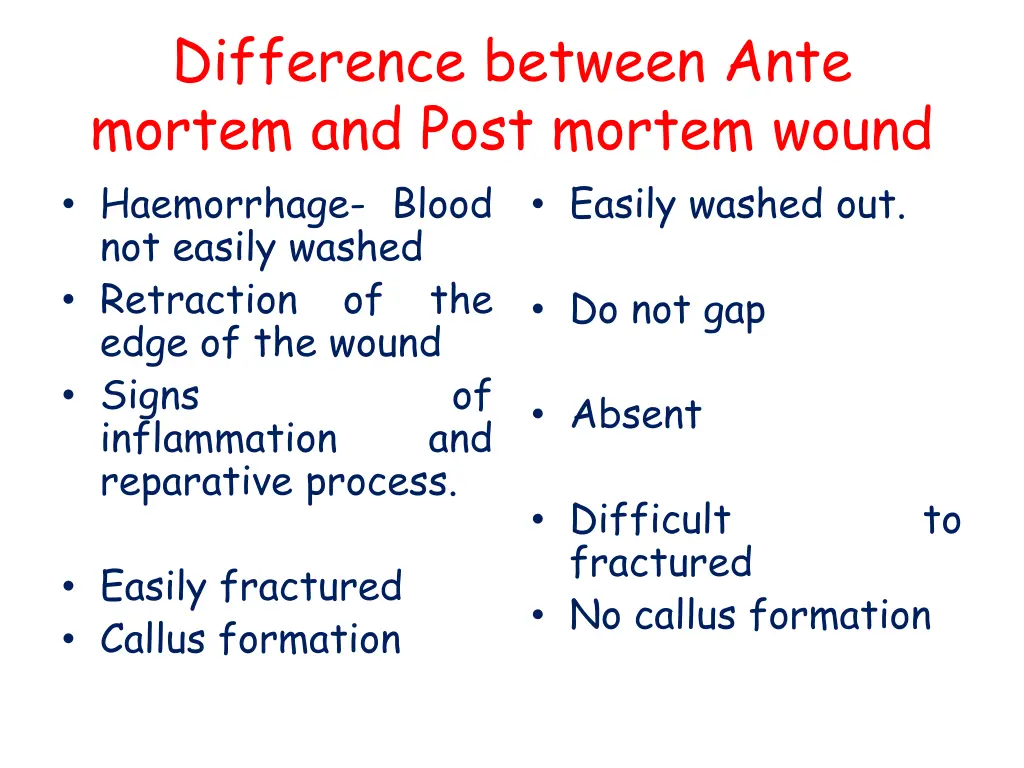 difference between ante mortem and post mortem 1