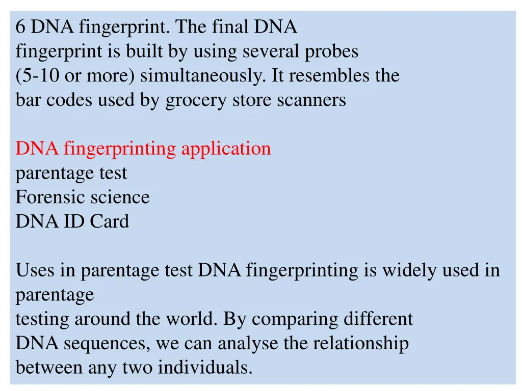 6 dna fingerprint the final dna fingerprint