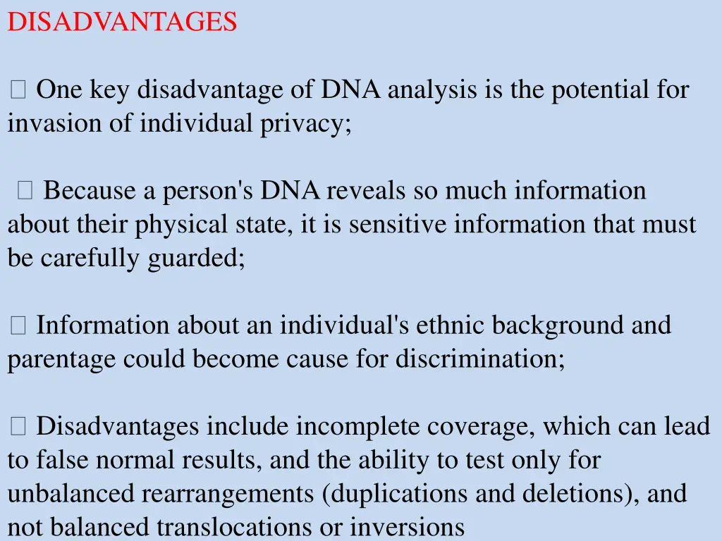 disadvantages