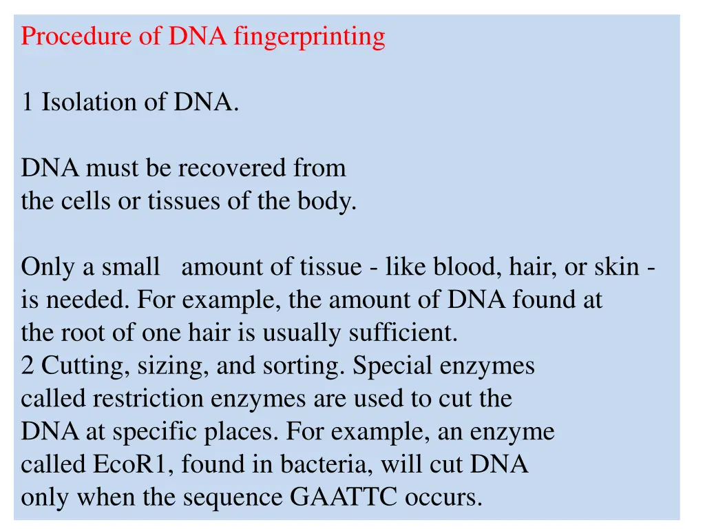 procedure of dna fingerprinting