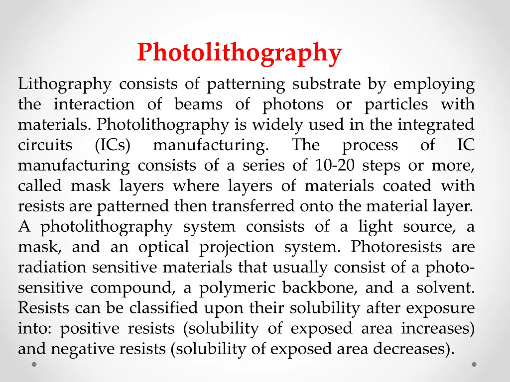 photolithography