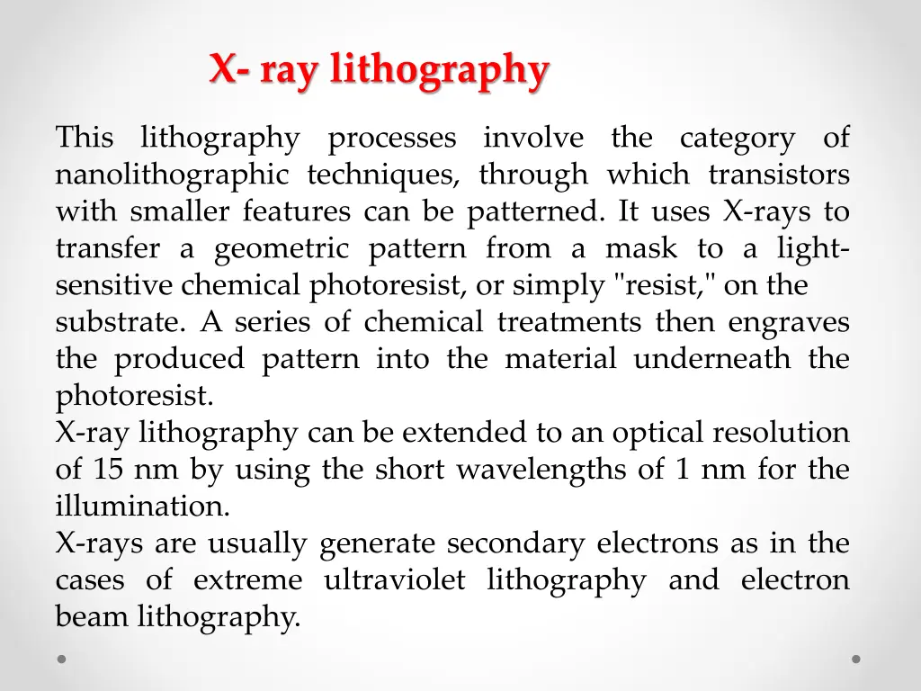 x ray lithography