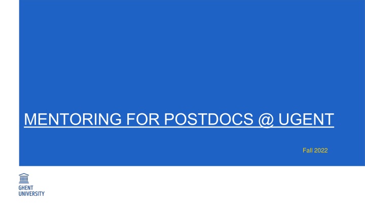 mentoring for postdocs @ ugent