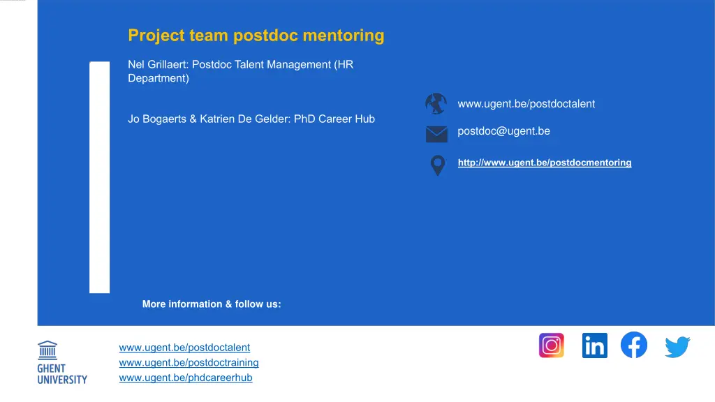 project team postdoc mentoring