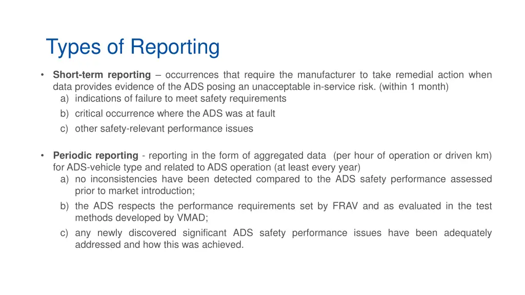 types of reporting