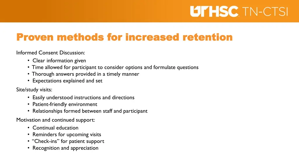 proven methods for increased retention proven