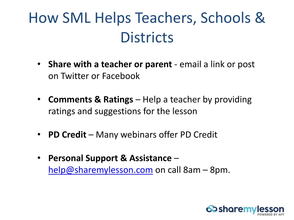 how sml helps teachers schools districts 1