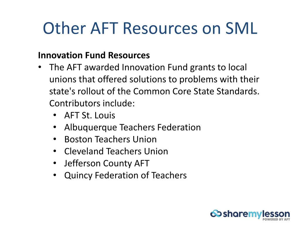 other aft resources on sml